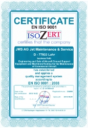 certificate ISO9001:2008 JMS AG